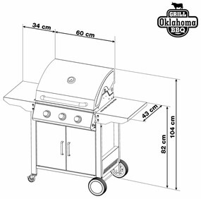 Grătar cu gaz G21 Oklahoma BBQ Premium Line 3arzătoare + reductor gratuit