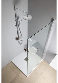 Aqualine - Set de duș cu baterie, crom lucios/alb