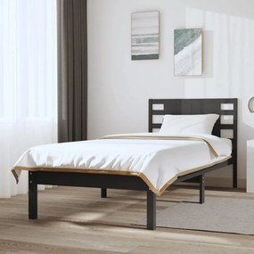 3104205 vidaXL Cadru de pat, gri, 90x200 cm, lemn masiv de pin