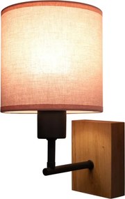 Brilagi - Lampă de perete BOBO WOOD 1xE27/25W/230V stejar/negru/roz