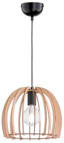 Lustră cu abajur din lemn Trio Pendant Wood, înălțime 150 cm, natural