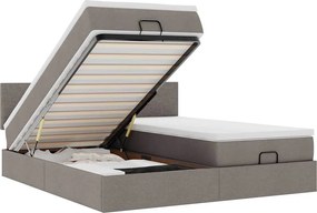 vidaXL Cadru de pat otoman cu saltele Taupe 180x200cm Material