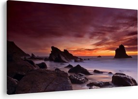 Tablou cu apus de soare pe mal (90x60 cm)