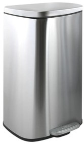 Coș de gunoi argintiu mat cu pedală din oțel 50 l Akira – Spirella