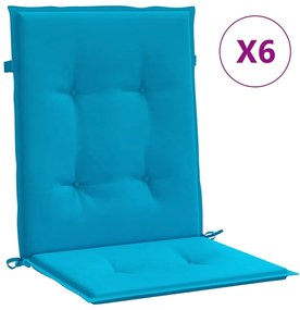Perne scaun de gradina, 6 buc., albastru, 100 x 50 x 3 cm 6, Albastru, 100 x 50 x 3 cm