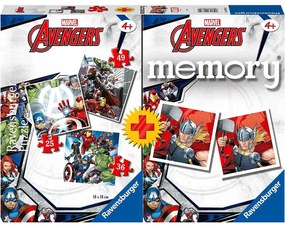 PUZZLE + JOC MEMORY AVENGERS, 25/36/49 PIESE - RAVENSBURGER (RVSPC20674)