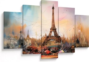 Tablou - Pictură a Turnului Eiffel (150x105 cm)