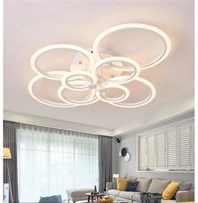 Lustra LED Cu Telecomanda, Elit's Esn K38/8, 250W, Alb