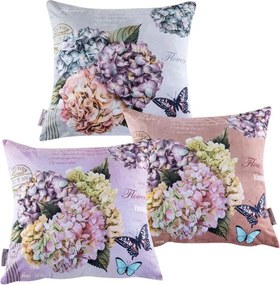 decoDoma Set de 3 feţe pernuţe HORTENSII, 45 x 45 cm