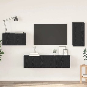 vidaXL Set comodă TV cu raft Altele 4 pcs Stejar negru 30.5 x 30 x 60 cm