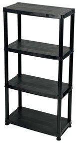 Etajeră de depozitare neagră din plastic 61x130 cm – Addis