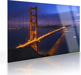 Tablou pe sticlă - Podul Golden Gate (70x50 cm)
