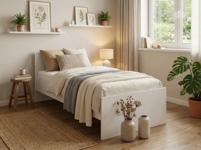 Pat ELISA 90 x 200 cm, alba Saltele: Saltea Sommera 18 cm, Somiera pat: Cu lamele curbate