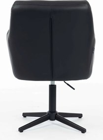 HR840CROSS Scaun Negru Piele Ecologica cu Bază Neagră