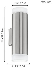 Eglo 92736 - Corp de iluminat perete exterior RIGA-LED GU10/2.5W/230V