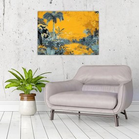 Tablou pe sticlă - Elefant în natură (70x50 cm)