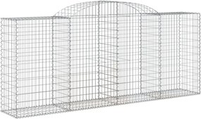 vidaXL Coș gabion arcuit, 300x50x120/140 cm, fier galvanizat