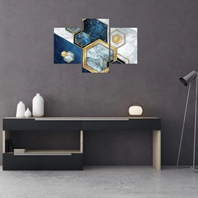 Tablou - Hexagoane de marmură (90x60 cm)