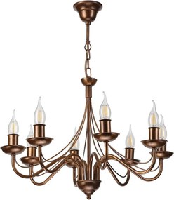 Candelabru cu lanț ANTON 8xE14/60W/230V bronz