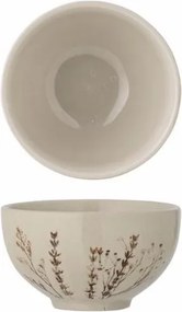 Bol din ceramică, natur, cu ilustrații botanice pictate manual, 11.5x6.5 cm, „Bea"