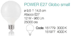 Bec LED POWER E27 12W GLOBO SMALL 4000K 151977