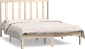 vidaXL Cadru de pat fără saltea, 140x190 cm, lemn masiv de pin