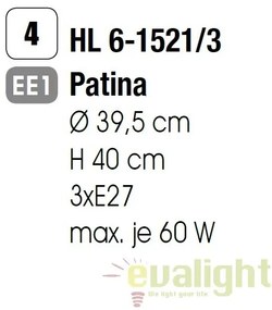 Lustra / Pendul stil clasic diam. 39cm Aida HL 6-1521/3 Patina OR