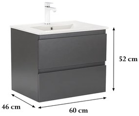 Dulap inferior Vario Forte 60 cu lavoar antracit-antracit
