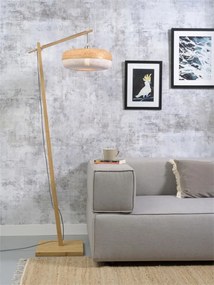 Lampadar eco din bambus Palawan natur/ alb, 40x15cm