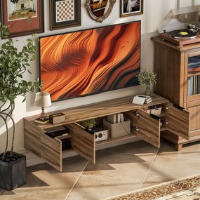 HOMCOM Comodă TV de până la 65" Stil Industrial cu 3 Dulapuri, Maro | Aosom Romania