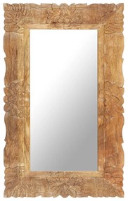 Oglinda 80x50 cm, lemn masiv de mango 1, Maro, 80 x 50 cm