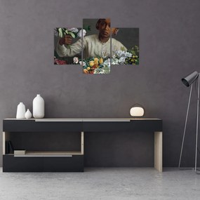 Tablou - Frédéric Bazille, Young Woman with Peonies, reproducere (90x60 cm)