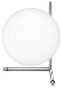 Veioza Moon, 30x32x35 cm, e27, 40 w, metal/sticla, argintiu/alb