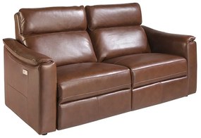 Canapea 3 locuri eleganta, design LUX cu functia relax Cowhide Cognac brown