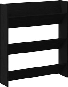 vidaXL Dulap pentru pantofi Stejar Negru 80 x 18 x 90 cm Lemn compozit