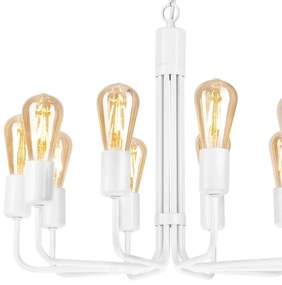 Candelabru cu lanț, 10 x E27, 60 W, 230 V, alb
