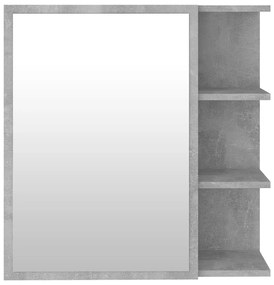 Dulap de baie cu oglinda, gri beton, 62,5 x 20,5 x 64 cm, PAL Gri beton