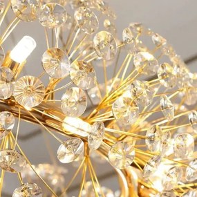 Lustra LED Pendul Elit's Tessa 50 cm, Cristal, Gold