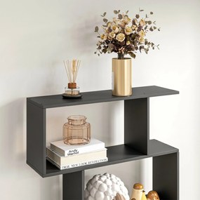 HOMCOM Bibliotecă din Lemn, Design Modern cu 6 Rafturi, 80x23x192 cm, Negru | Aosom Romania