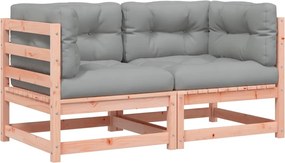 vidaXL Canapele de colț de grădină cu perne, 2 buc.,lemn masiv douglas