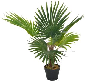 vidaXL Plantă artificială palmier cu ghiveci, verde, 70 cm