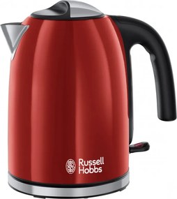 Cana electrica Russell Hobbs Colours Plus Flame Red 20412-70, 2400 W, 1,7 l, Fierbere rapida, Element de incalzire ascuns, Baza rotativa la 360°, Indicator, Rosu