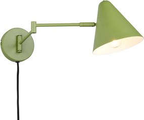 Aplică de perete verde cu structură flexibilă cu alimentare la priză ø 15 cm Cosima – Trio