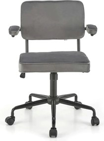 Scaun birou FIDEL, gri/negru, stofa clasica/metal, 62x56x81/91 cm