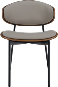 Scaun de sufragerie, bej/nuc/negru, MARSIA