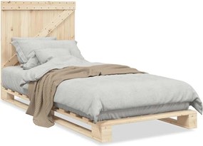 vidaXL Cadru de pat cu tăblie, 90x200 cm, lemn masiv de pin