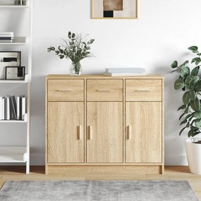 823011 vidaXL Servantă, stejar sonoma, 91x28x75 cm, lemn prelucrat