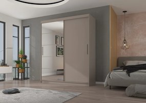 Dulap cu uși glisante ESTI – cu oglindă – 180x59x215 cm – Cașmir
