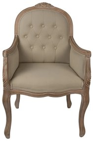 Fotoliu shabby chic, bej, stofa, 62x58x101 cm