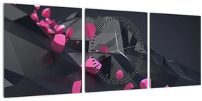 Tablou 3D abstracție (cu ceas) (90x30 cm)